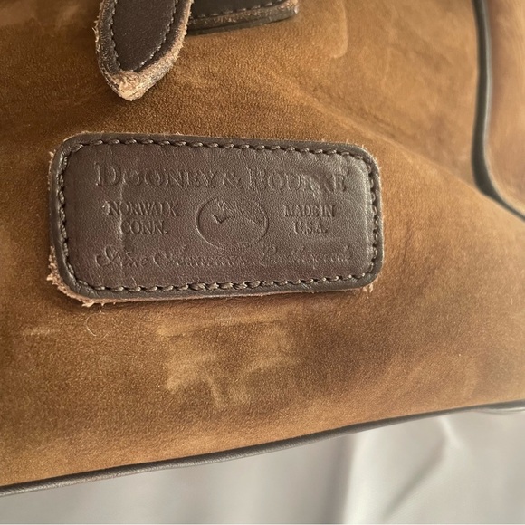 Vintage Dooney & Bourke Bucket Shoulder Hobo Tote Handbag Purse BROWN Suede - Picture 13 of 15
